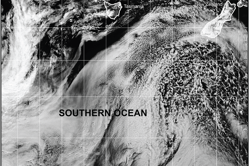 U of I atmospheric scientists studied bright clouds over the Southern Ocean. (Image courtesy of Bob Rauber.)